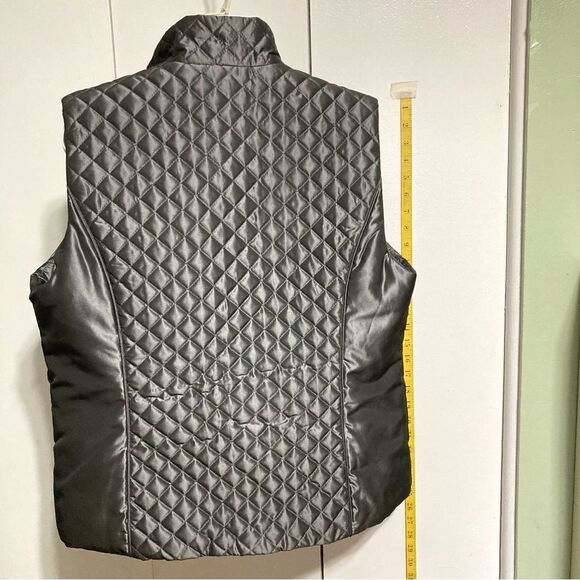 JONES NEW YORK Quilted Vest Puffer Jacket Dark Gray Grey Sleeveless Womens Large - Picture 9 of 14